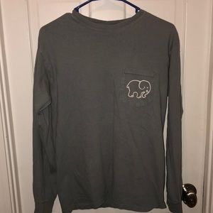 Blue-Gray Ivory Ella LongSleeve Shirt